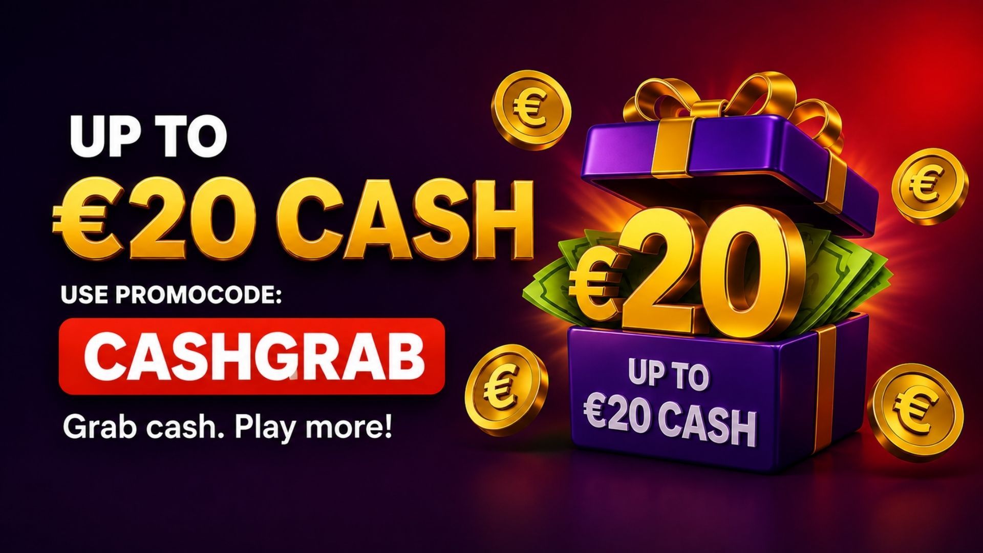 CASHGRAB – Bis zu 20 € Bargeldeinzahlungsbonus